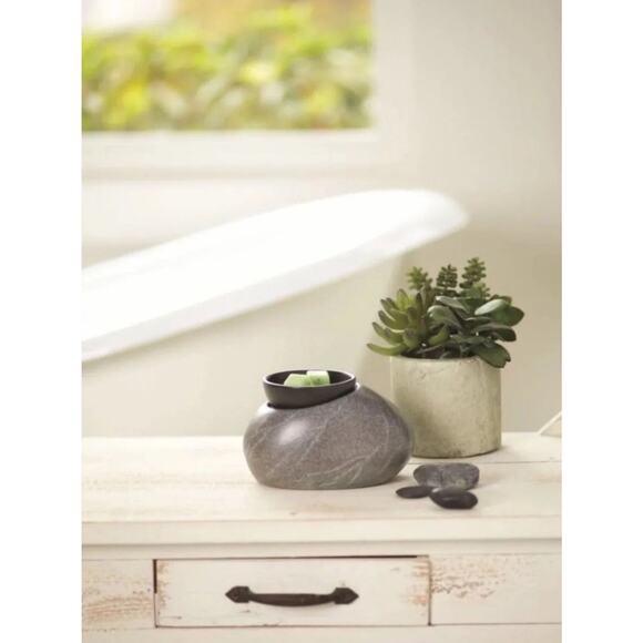 Scentsy Zen Rock Wax Warmer Gray Stone Aromatherapy - Picture 1 of 7